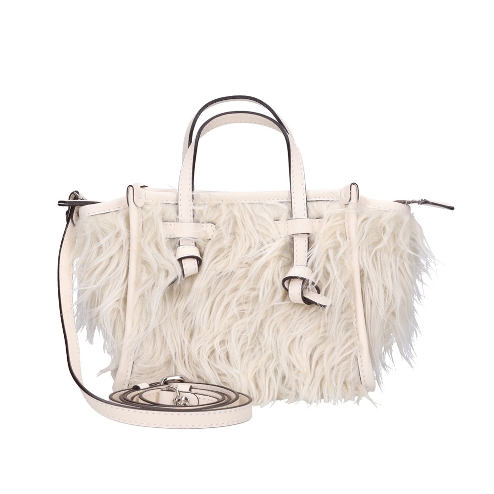 Gianni Chiarini Miss marcella bag in white faux fur and leather